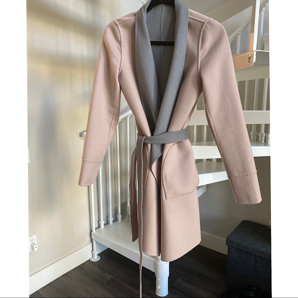 Reversible 100% wool coat.